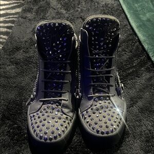 Giuseppe Zanotti Black Studded Sneakers